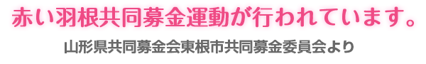 赤い羽根共同募金運動が行われています。
山形県共同募金会東根市共同募金委員会より